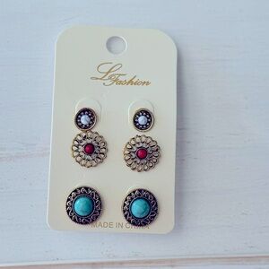 3 Piece Earring Set Fashion Jewelry